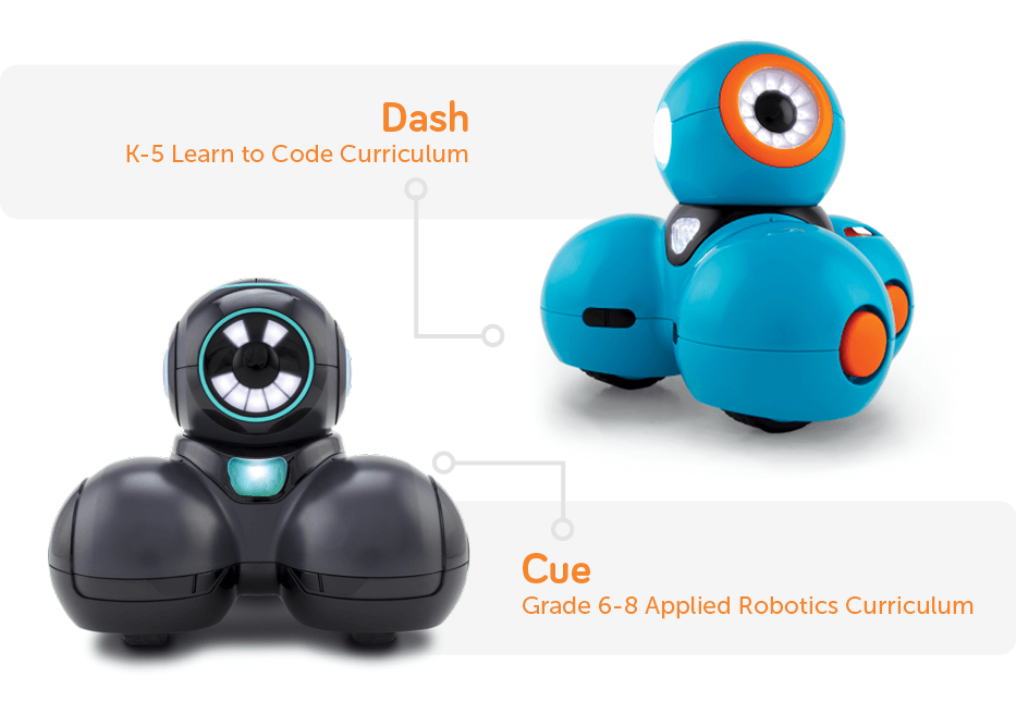 Dash: K-5 Learn to Code Curriculum. Cue: Grade 6-8 Applied Robotics Curriculum