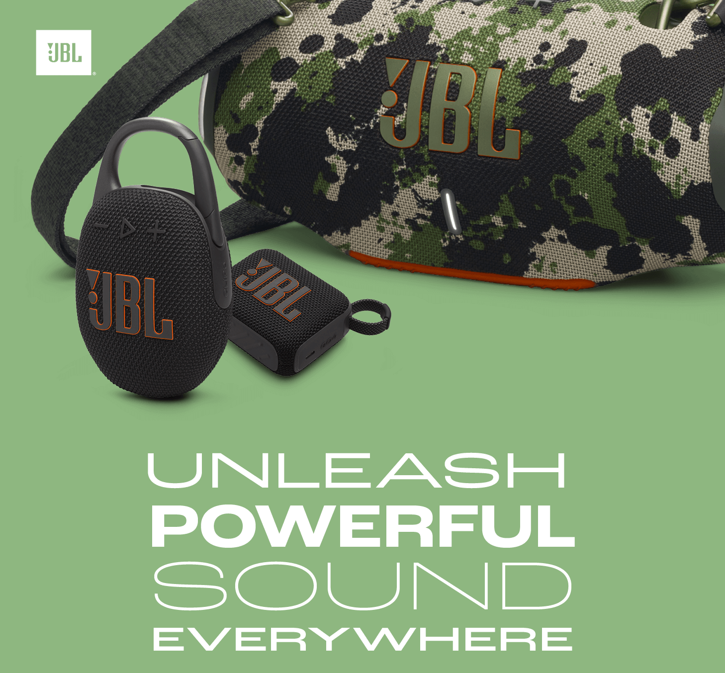 JBL. Unleash powerful sound everywhere.