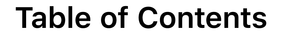 Table of Contents