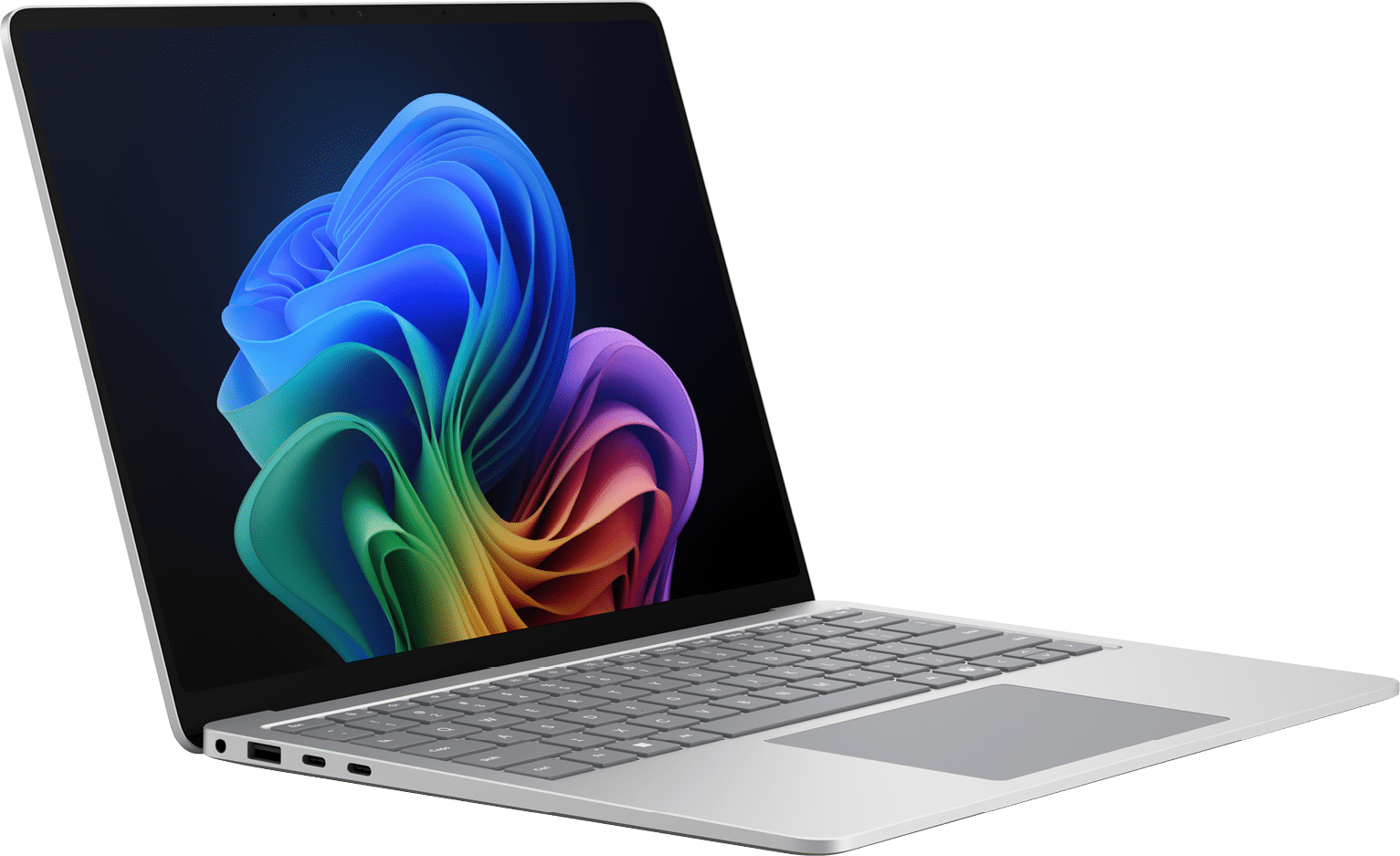 Render of Surface Laptop 13“ in platinumwith device in a ¾ right facing view