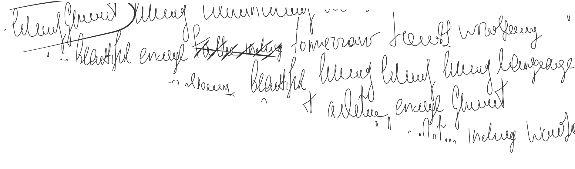 Hand write letter with redacted script. Scribble handwritten note text on paper. Journal or document with line strike, pencil underline and bad draft. Illegible essay and scratch fill document pattern