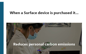 When a surface device is purchased it reduces personal carbon emissions.