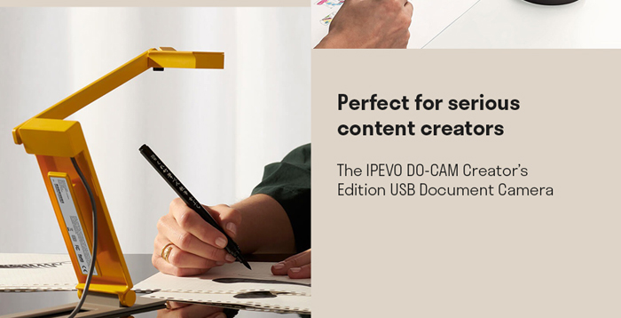 Perfect for serious content creators. The Ipevo do-cam creator's edition usb document camera.