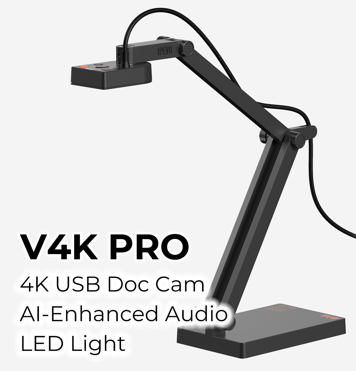 V4K Pro 4K USB Doc Cam AI-Enhanced Audio LED Light