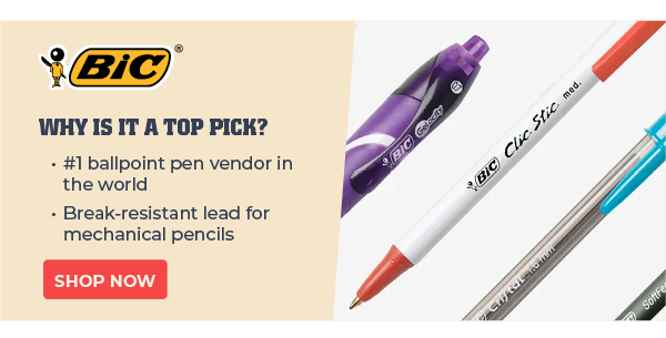 BIC: Why is it a top pick? Number 1 ballpoint pen vendor in the world. Break-resistant lead for mechanical pencils.
