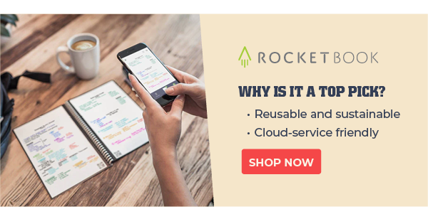 Rocketbook: Why is it a top pick? Reusable and sustainable. Cloud-service friendly.