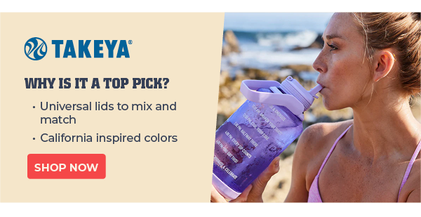 Takeya: Why is it a top pick? Universal lids to mixe and match. California inspired colors.