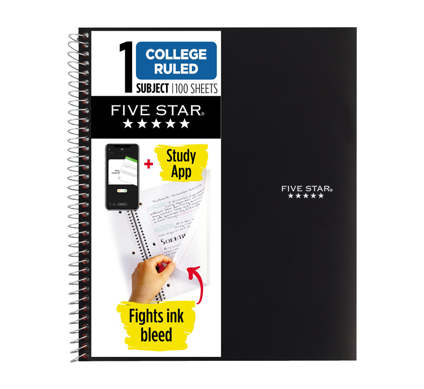 Five Star College Ruled 1-Subject Notebook