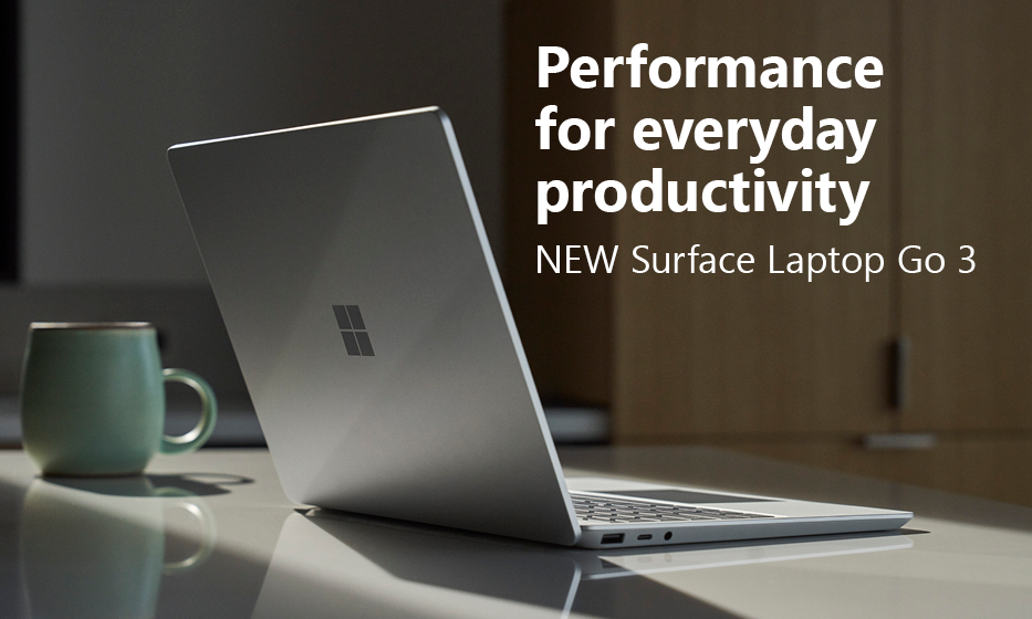 Performance for everyday productivity. NEW surface laptop go 3.
