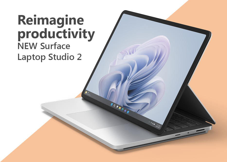 Reimagine productivity. NEW surface laptop studio 2.
