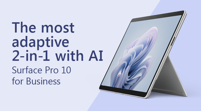 The most adaptive 2-in-1 with AI: Surface Pro 10 for Business